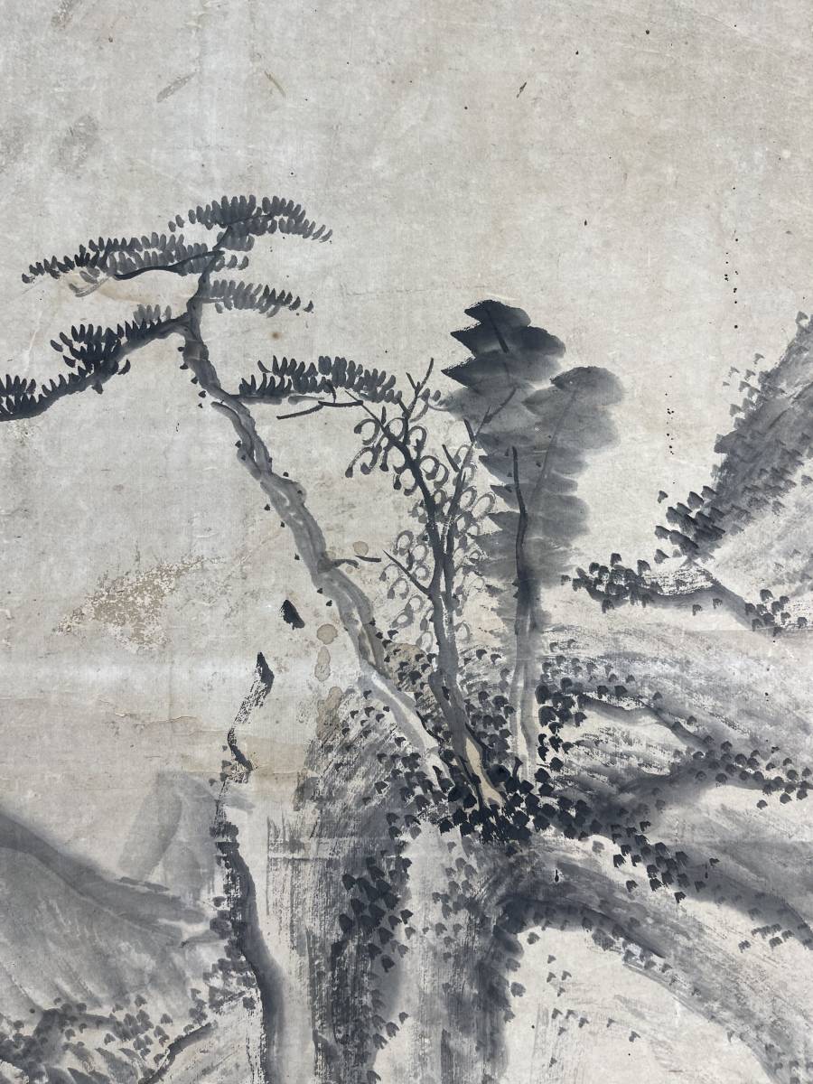 掛軸 在銘『中国水墨山水図』中国画 紙本 掛け軸 a022620 掛軸 在銘『中国