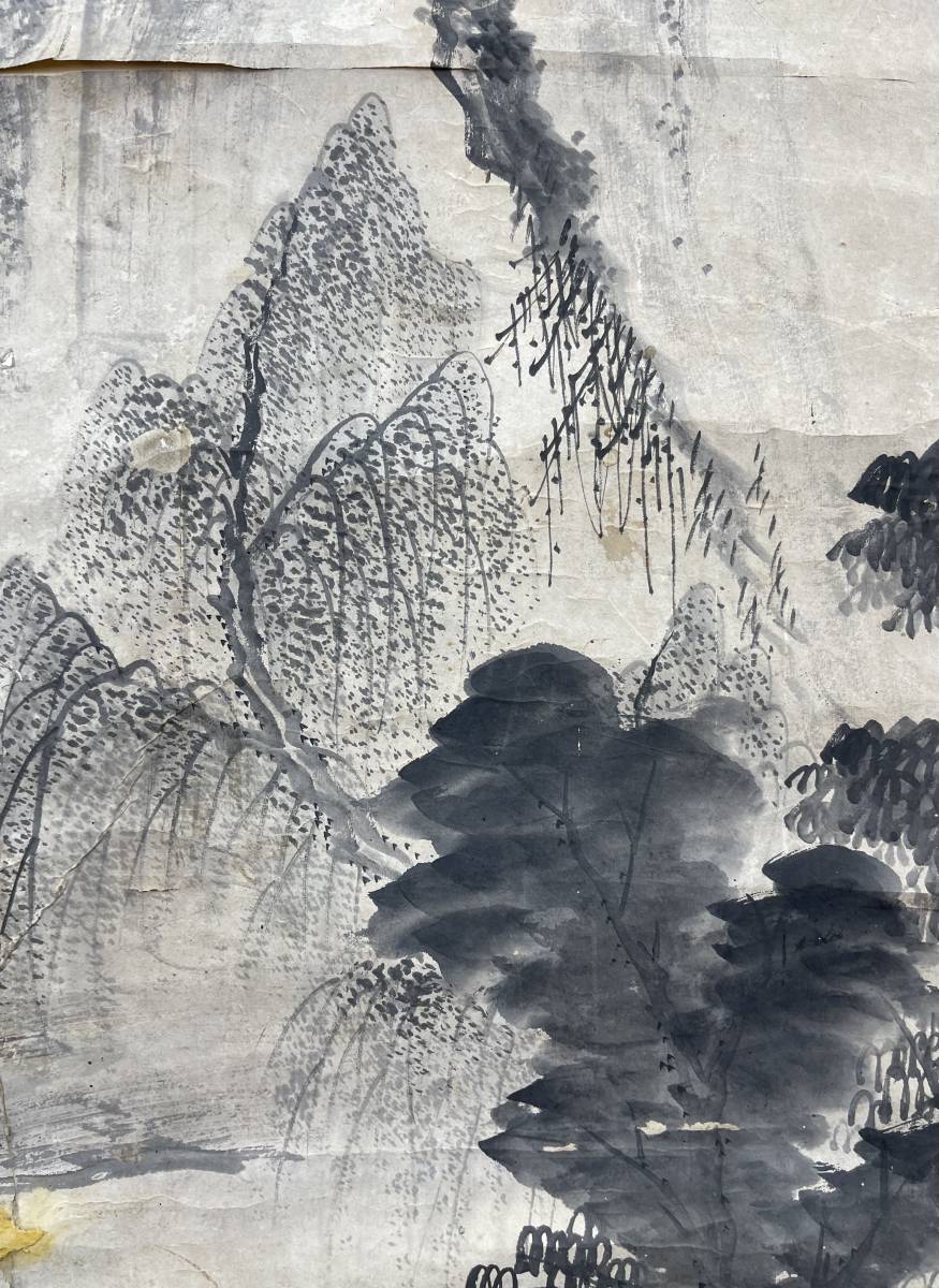 掛軸 在銘『中国水墨山水図』中国画 紙本 掛け軸 a022620 掛軸 在銘『中国