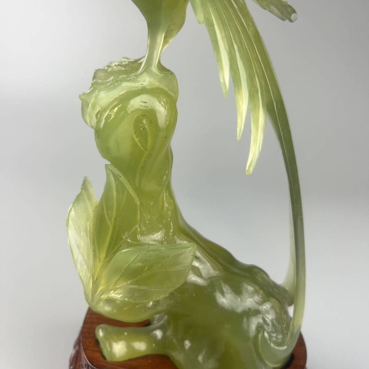 中国美術 細密 彫刻 鳥 鷄 置物 彫刻 翡翠 古美術 手彫 玉石 飾石 古玩 