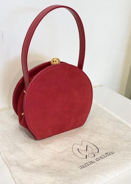 美品！Mila Schon ミラショーン ハンドバッグ がま口 ゴールド金具 
