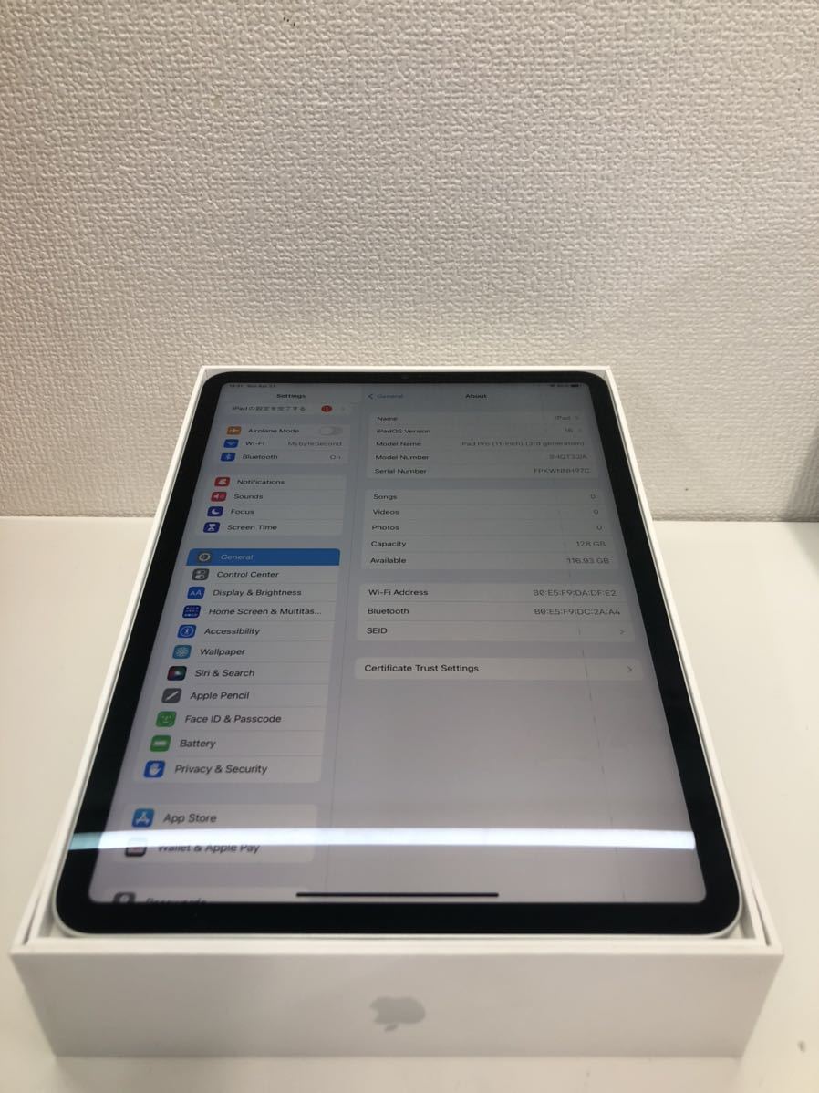 展示品 第3世代（ジャンク品）iPad Pro 11inch 128GB シルバー☆