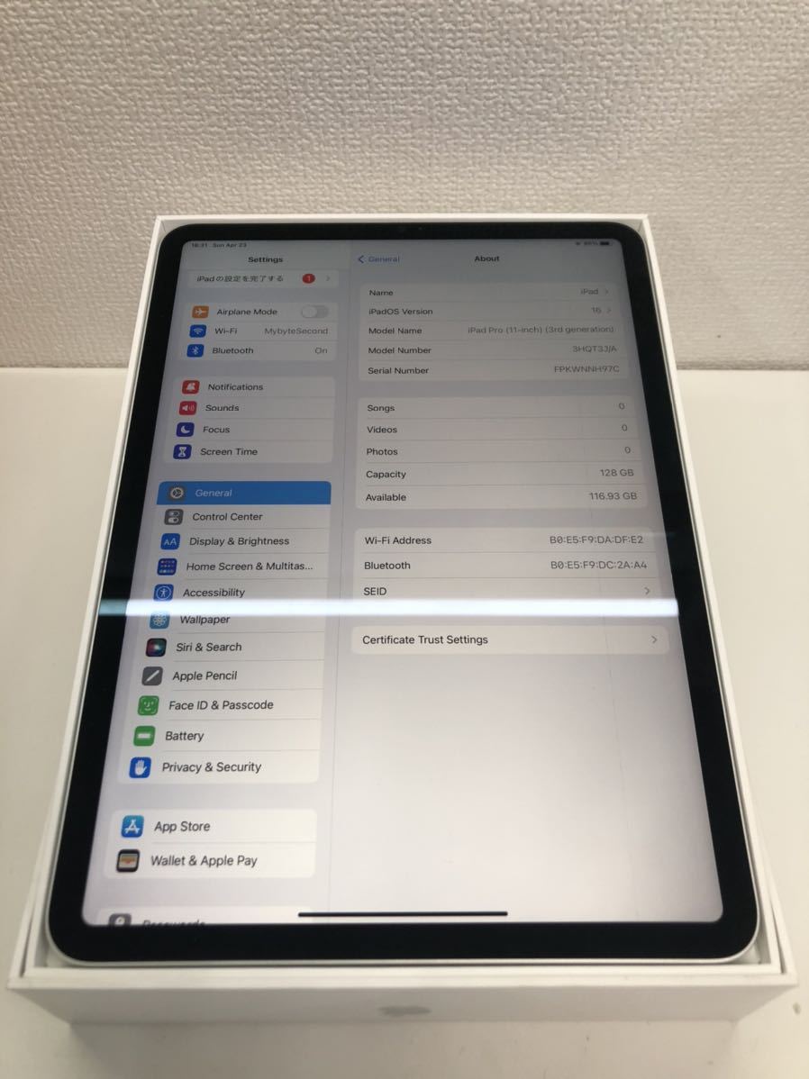 展示品 第3世代（ジャンク品）iPad Pro 11inch 128GB シルバー☆