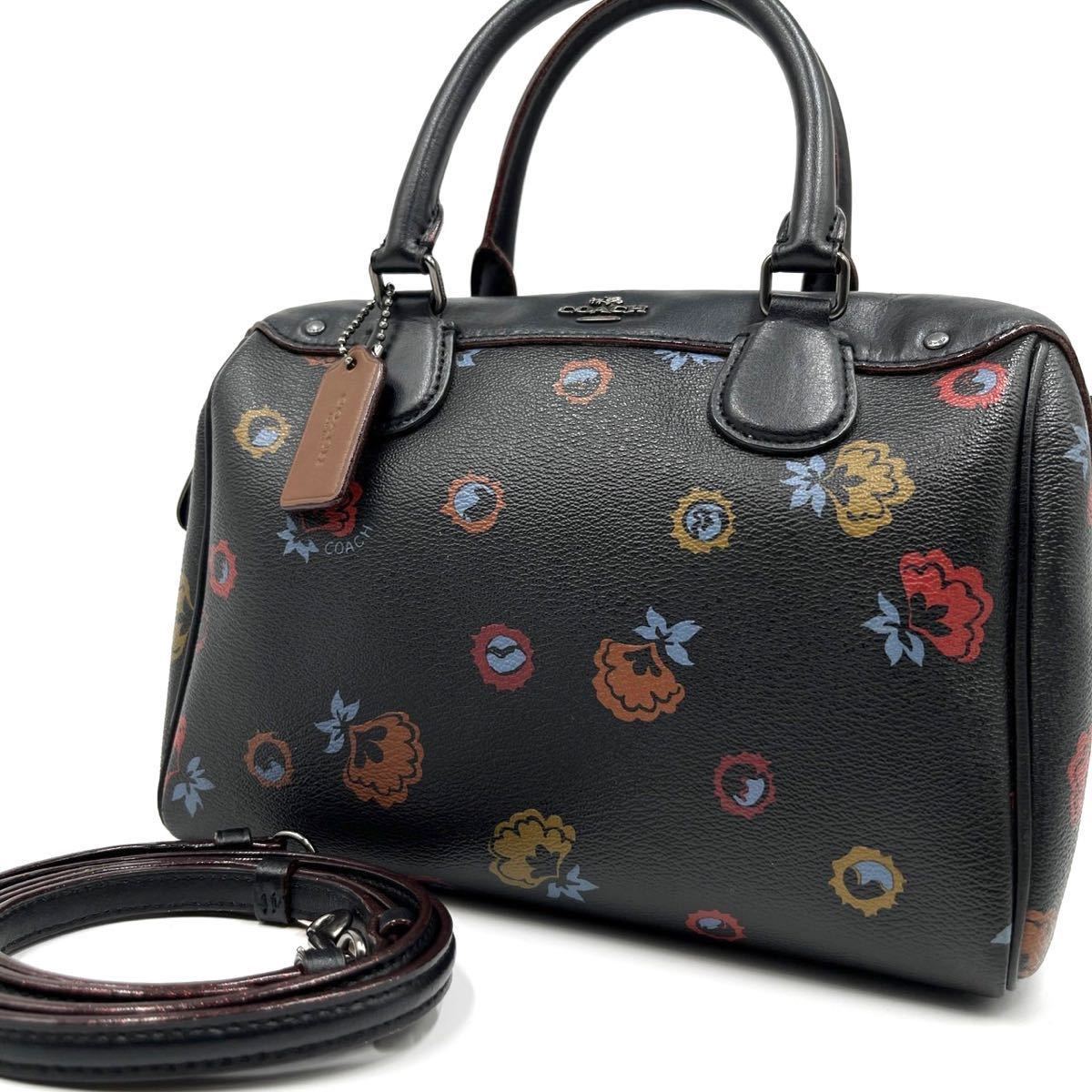 1円《極美品》COACH コーチ ミニサッチェル ミニボストン フローラル