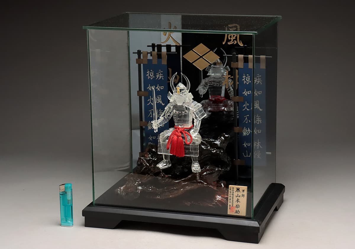 EK088 【河野潔 作(号 章玉)】本水晶 戦国武将 風林火山「軍師 本山本 
