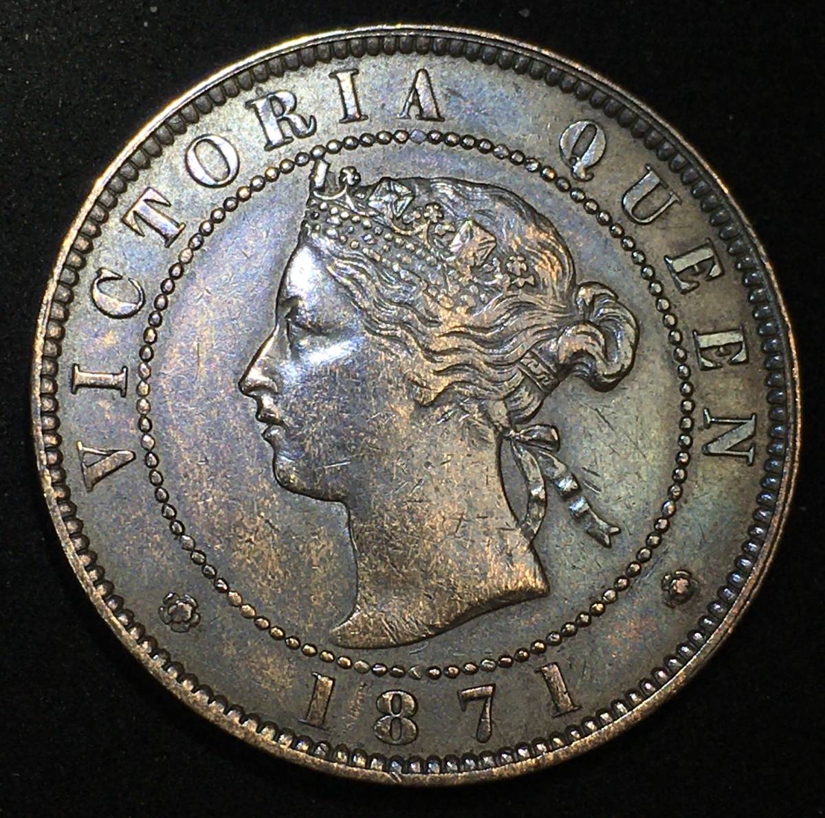 1871年 英領カナダ プリンスエドワード島 1セント 銅貨 ヴィクトリア 