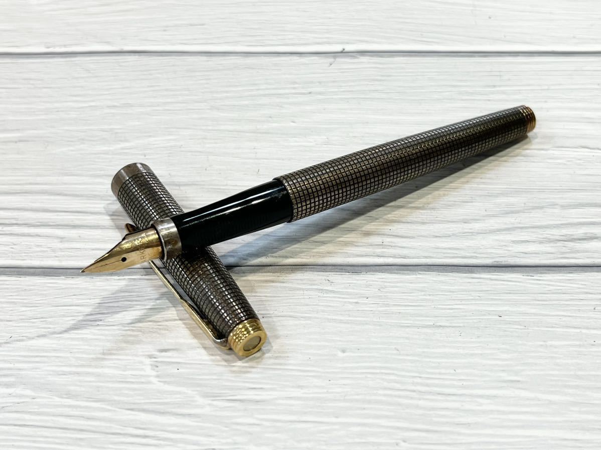●PARKER パーカー 万年筆 STERLING SILVER スターリングシルバー CAP&BARREL ペン先14k シズレ USA製 