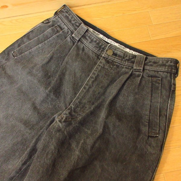 ◎PIA SPORTS ピアスポーツ◇ブラックデニム スラックスパンツ 