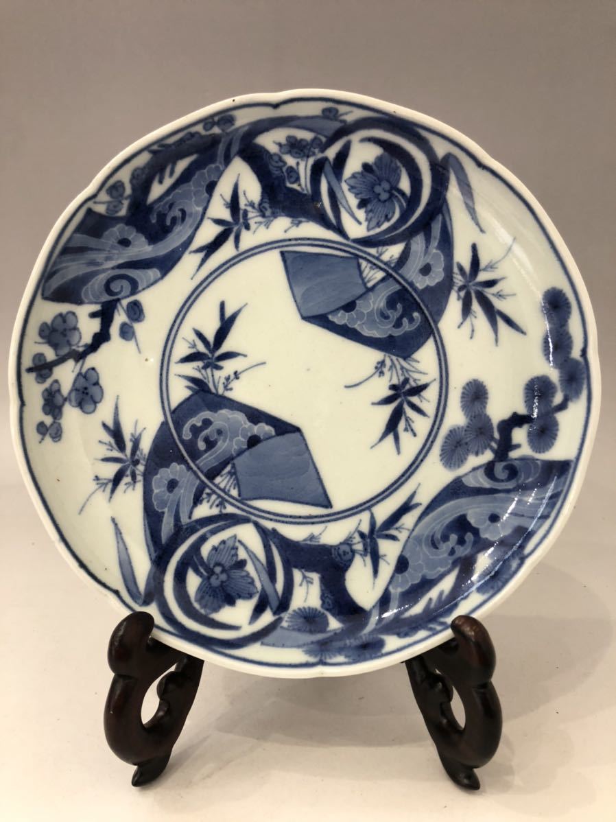 安い，正規品 【流】中国美術 染付山水図陶板 TN773