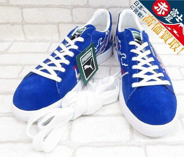 2S6924/未使用品 PUMA×ATMOS SUEDE VTG MIJ ATMOS SKAJAN BLUE 391911-01 プーマ アトモス スエード スカジャン スニーカー 28cm
