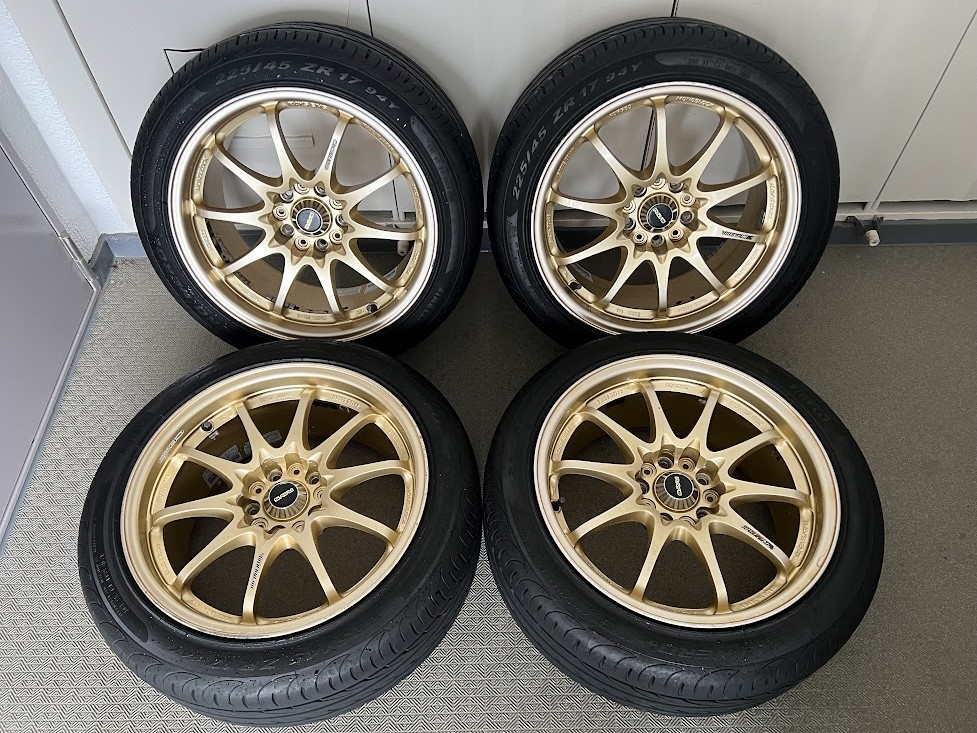 RAYS CE28 17インチ 8.5j+30 114.3 4本セット タイヤ全部 PIRELLI PZERO