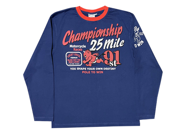 TEDMAN　ロングTシャツ　BLUE　40サイズ　ちょっと難あり　TDLS-243