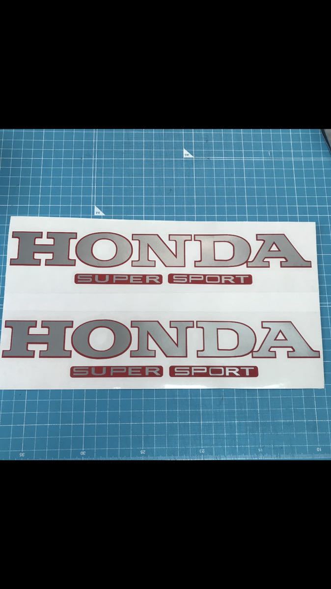 CBR400Ｆタイプ　赤ソリッド タンク カスタム ステッカー ストレートタイプ レッド×シルバー