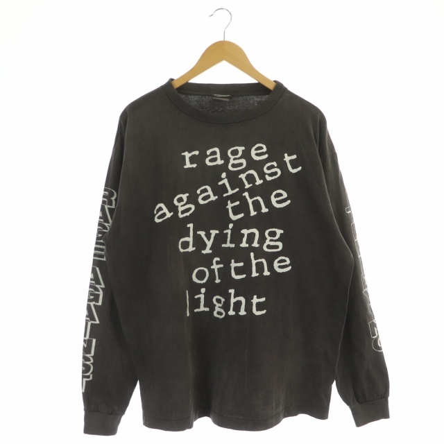 セントマイケル SAINT MICHAEL 22SS LS TEE THE DYING BLACK プリント カットソー Tシャツ ロンT 長袖 L チャコールグレー 白