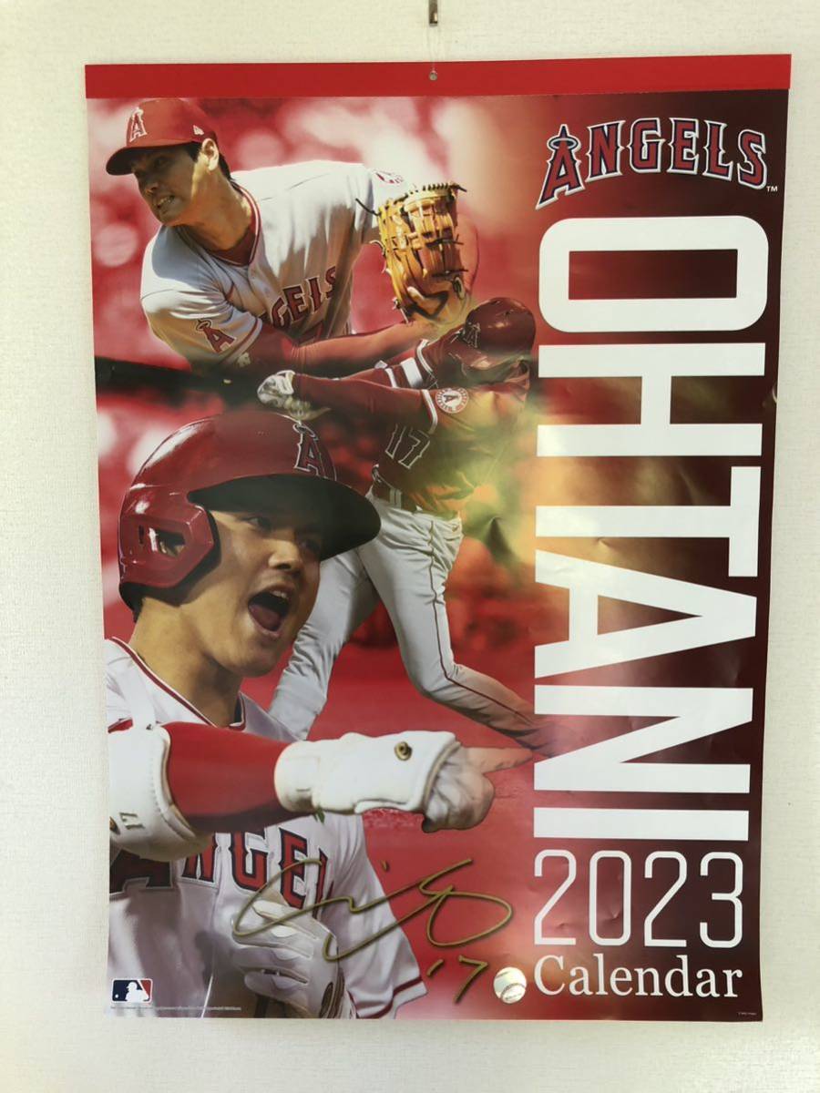 used 大谷翔平 CL-555 2023年 壁掛けカレンダー【サイズ】約728×515mm(B2) 【素材】紙 【枚数】本文：8枚 ポスター紙筒サービス