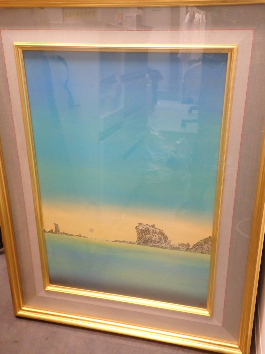 風景画 月影古樹 真作絵画 吉川優 日本画約20号 幽玄