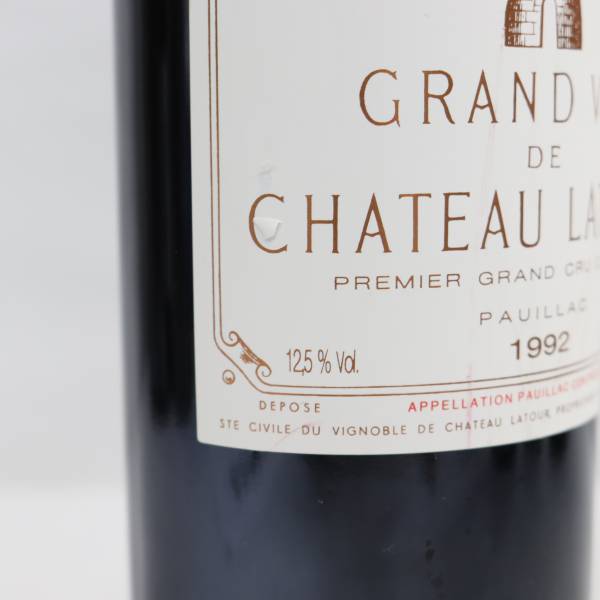 未開栓 シャトーラトゥール 1992 750ml 未開栓GRAND VIN シャトーラトゥール 1992 ラベル汚れ シャトー