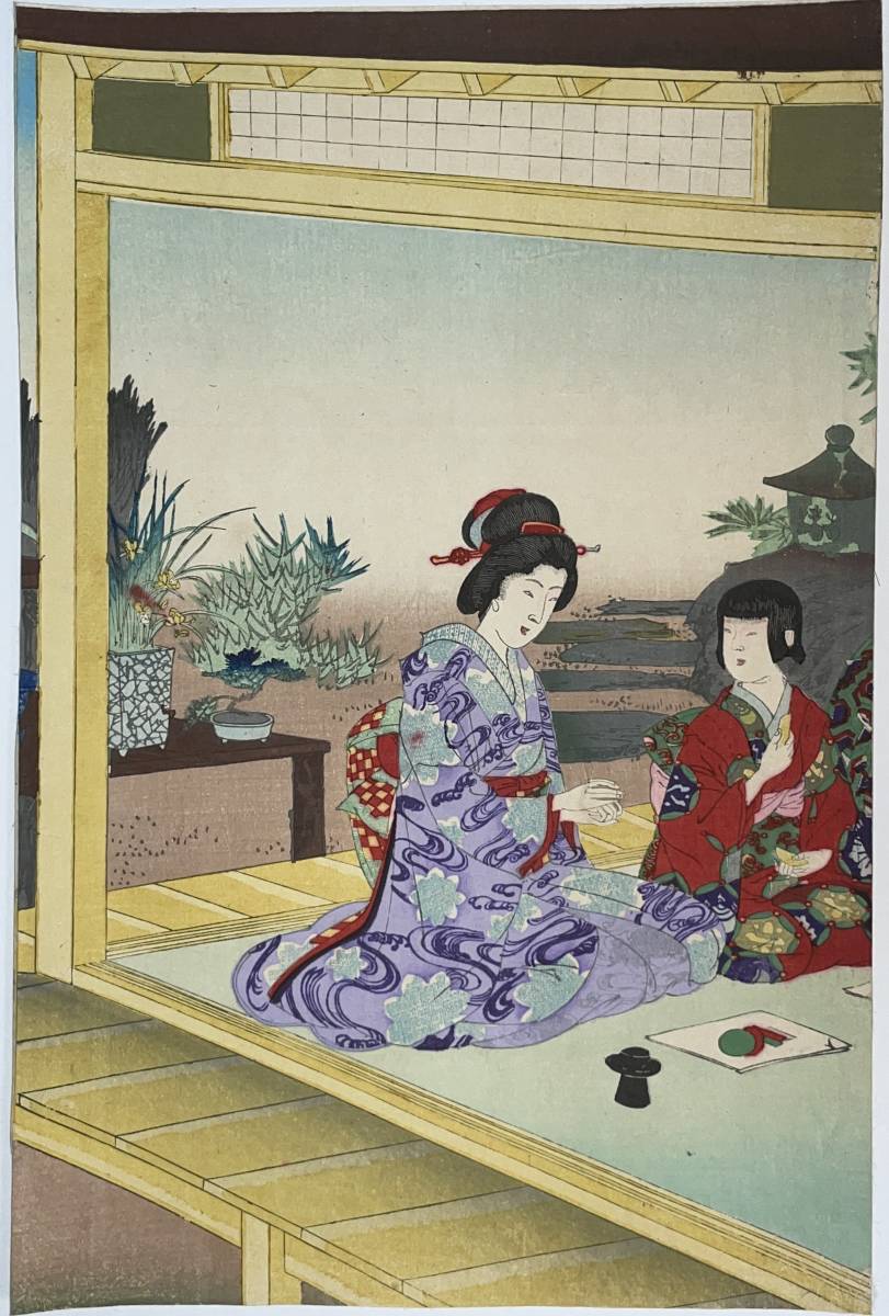 hana_desu15 本物 浮世絵 周延画【女禮式～ 三枚続】明治28年(1895)木