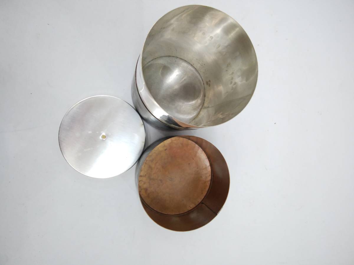 玉川堂 銅製 茶器揃 鎚起銅器 玉川堂未使用紫金鎚肌 燕