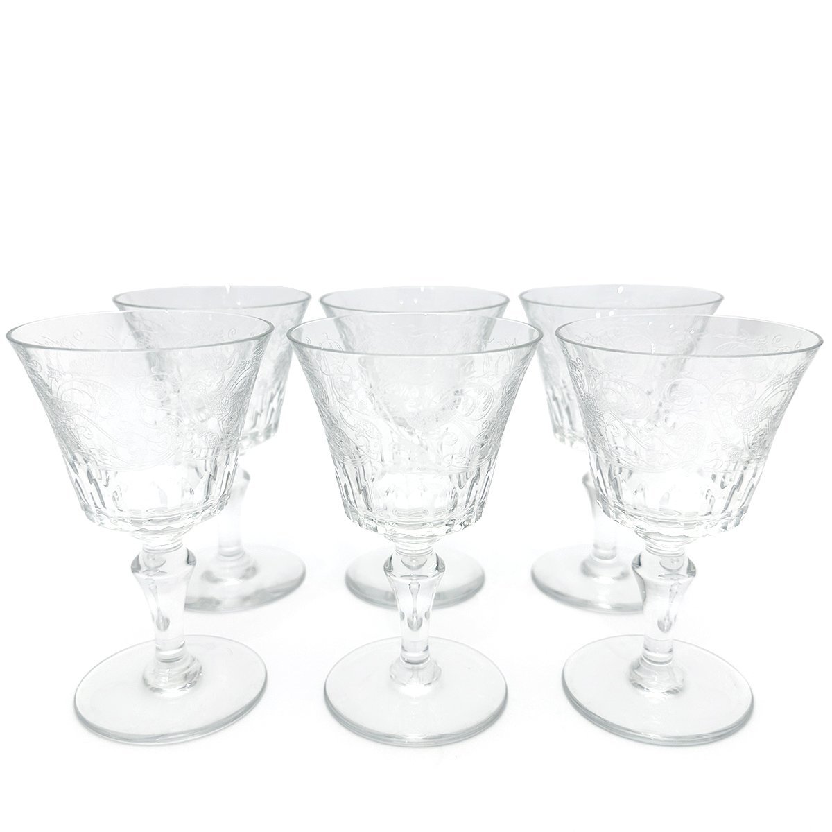 【食器】バカラ(Baccarat) ワイングラス 6客セット パルメ 不死鳥 エッチング 彫刻 クリスタル ガラス デザイン グラス 送料900円
