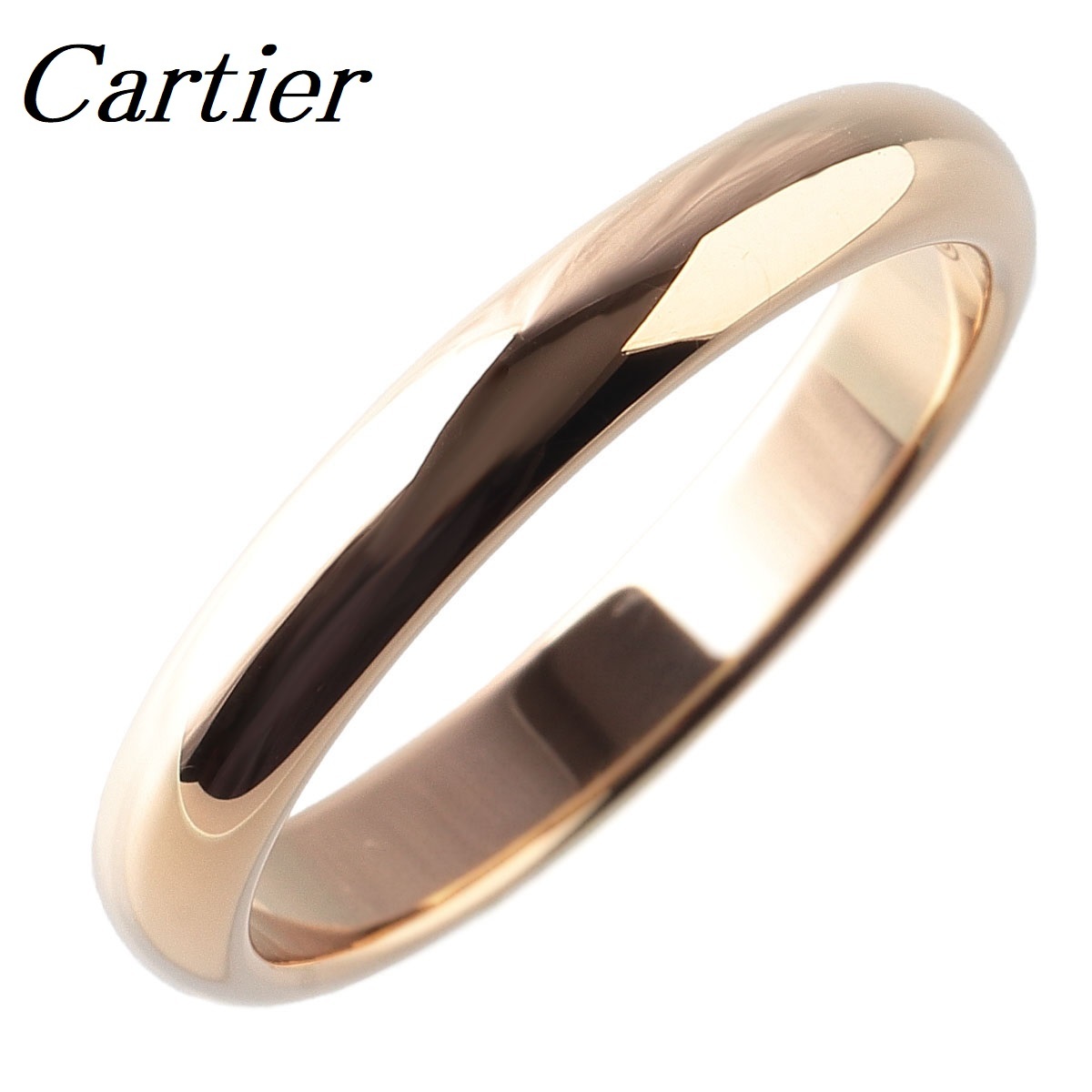0 カルティエ ウェディング リング Cartier プラチナ 幅3.5mm #58 