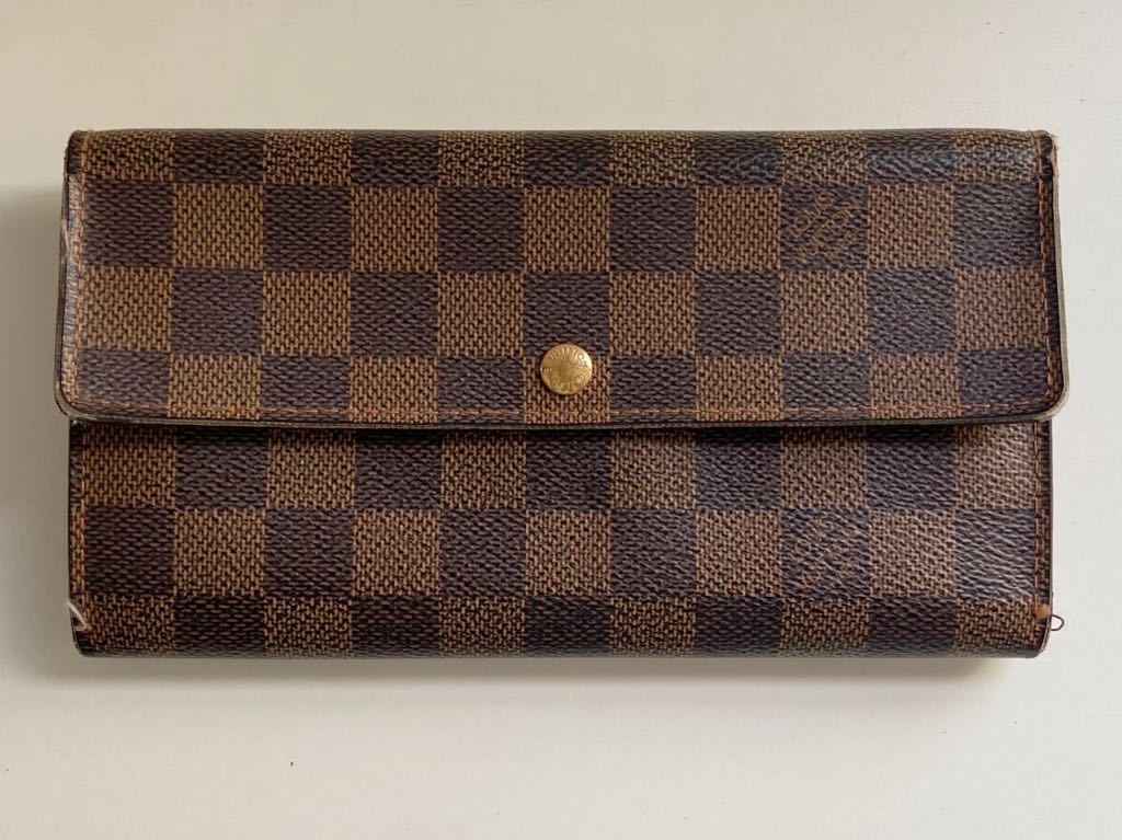 B3E040◇ ルイ ヴィトン LOUIS VUITTON ダミエ エベヌ ポルトフォイユ
