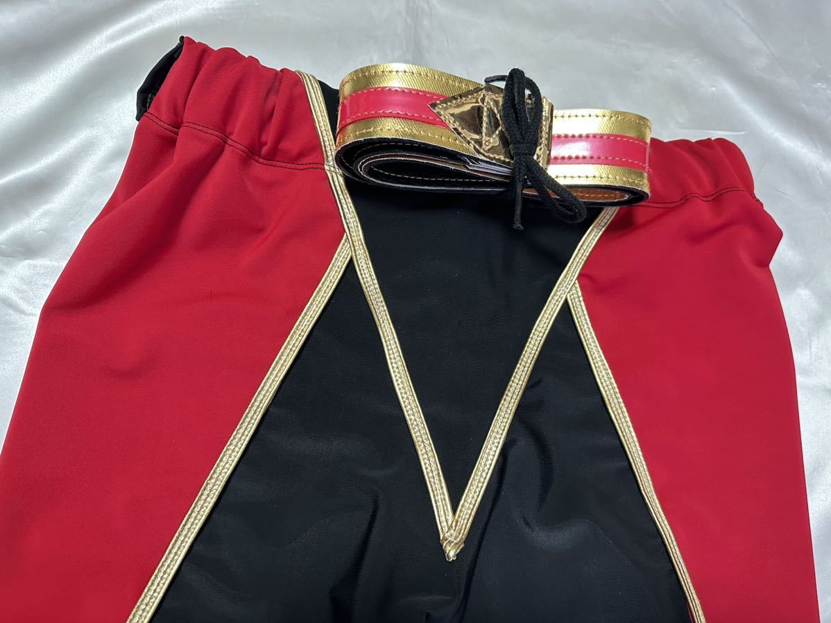 シマスポーツ製 初代タイガーマスク タイツセット ブルー/オレンジ M-L