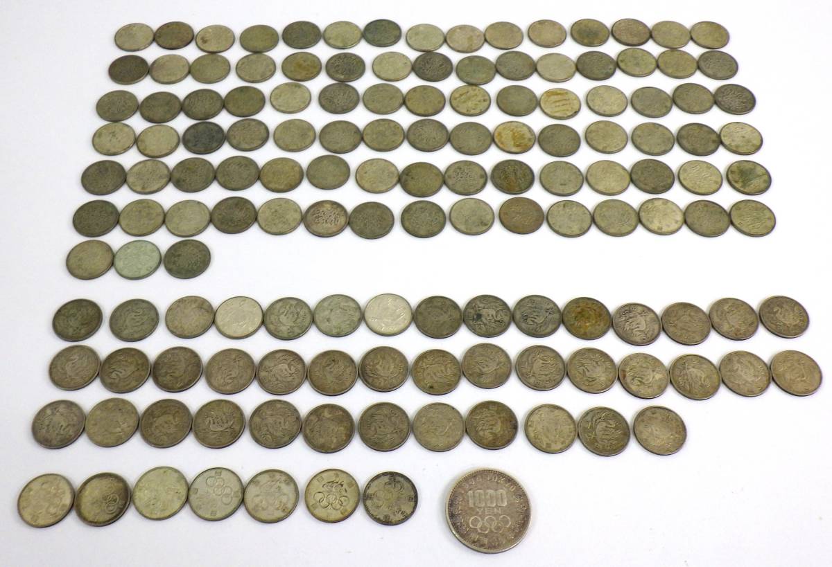 41 100円銀貨 1000円銀貨 まとめ 古銭 銀 記念 五輪 鳳凰 稲穂 100*