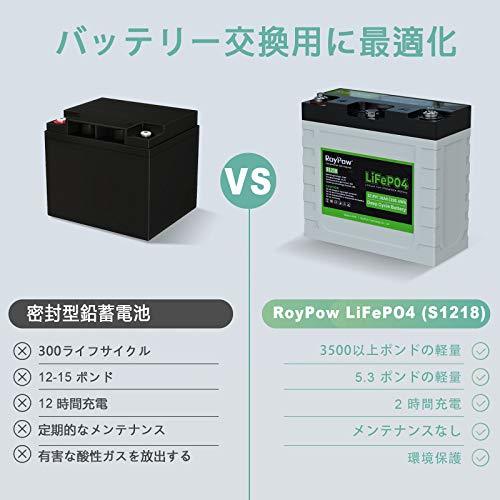 RoyPow 12V 18Ah リン酸鉄リチウムイオンバッテリーLiFePO4 電動リール 