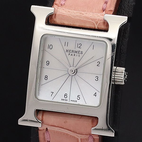 OH済み⁄極美品 エルメス HH1 110 Hウォッチ シェル文字盤 腕時計