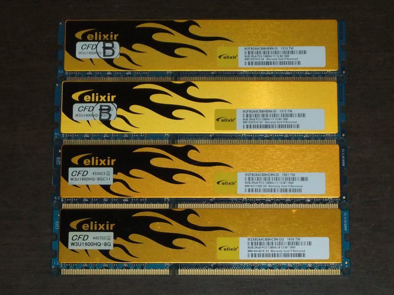 elixir DDR3-1600メモリ 8G×4 計32GB elixir CFD 計32GB