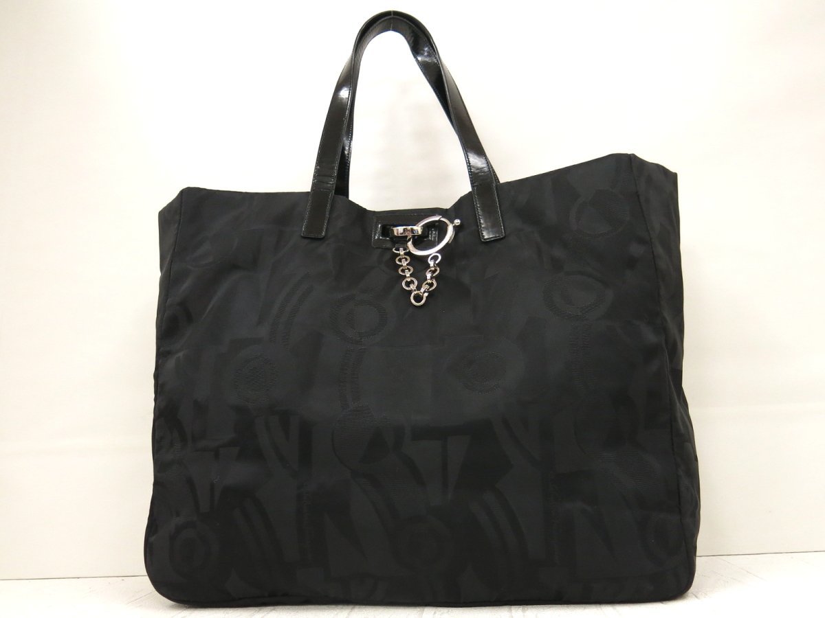 ◇美品◇Salvatore Ferragamo フェラガモ◇ナイロン カーフ レザー 本