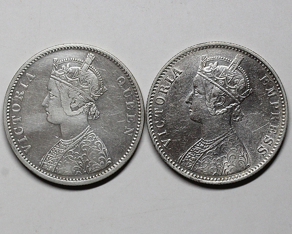 ヴィクトリア女王 イギリス領インド 1ルピー銀貨 1875年貨幣 銀貨 コイン ☆ イギリス領