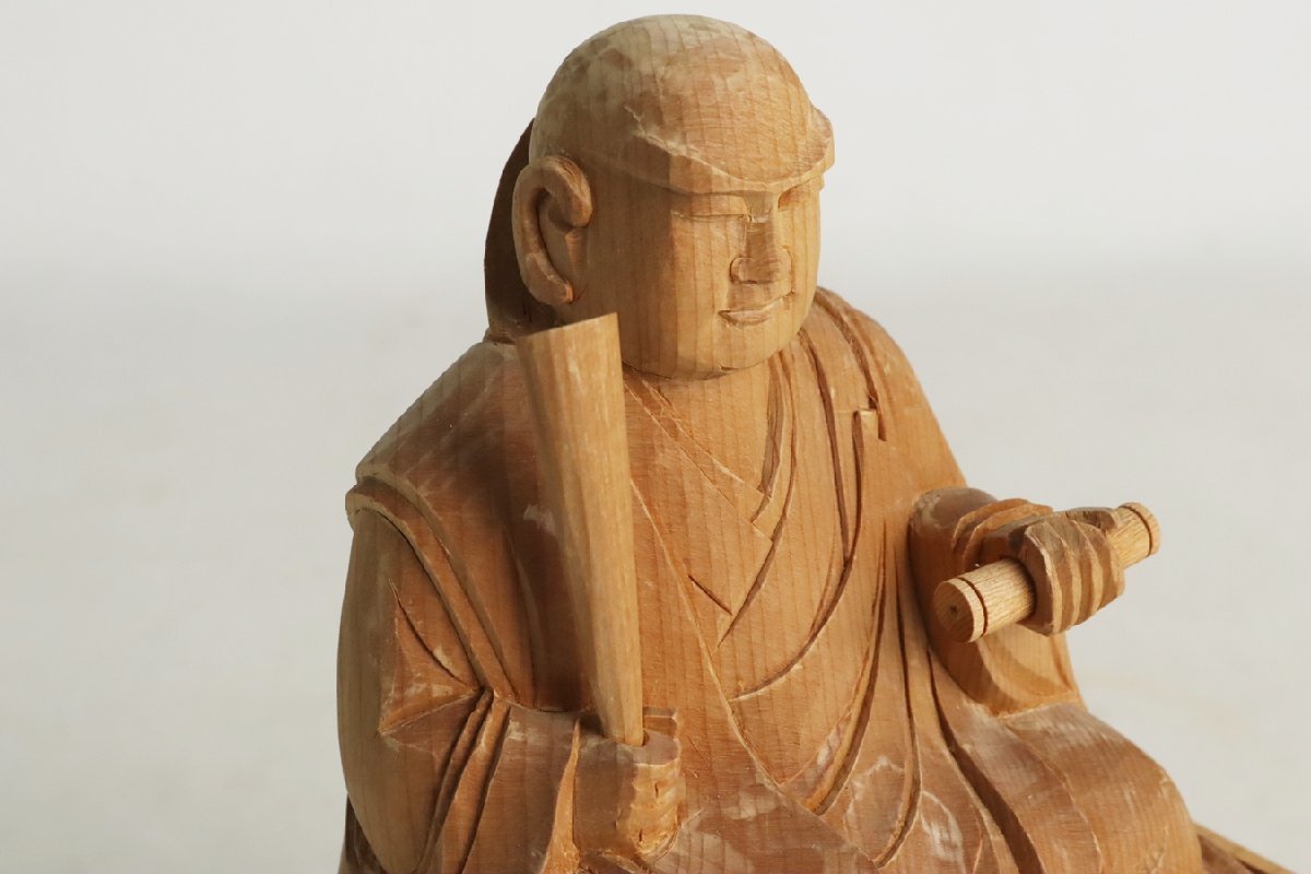 TB526木製 日蓮聖人 日蓮上人 座像 高さ16.5cm◇木彫/仏像/日蓮宗