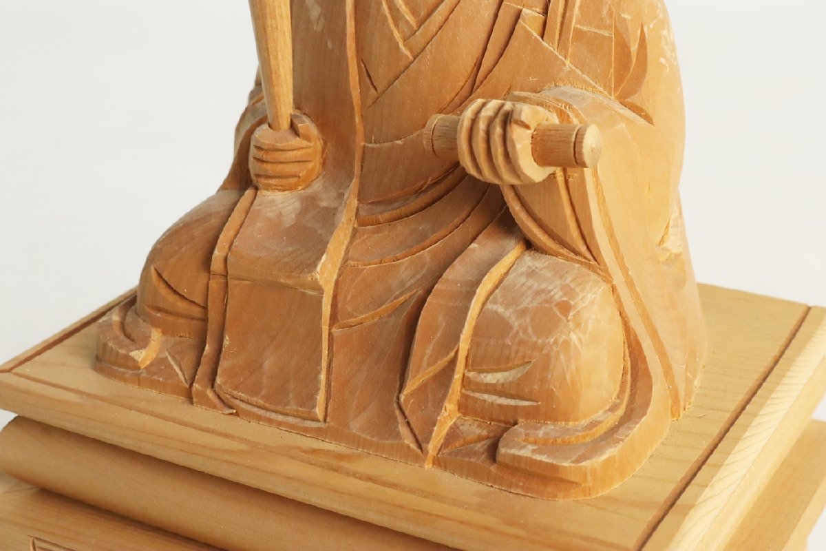 TB526木製 日蓮聖人 日蓮上人 座像 高さ16.5cm◇木彫/仏像/日蓮宗 
