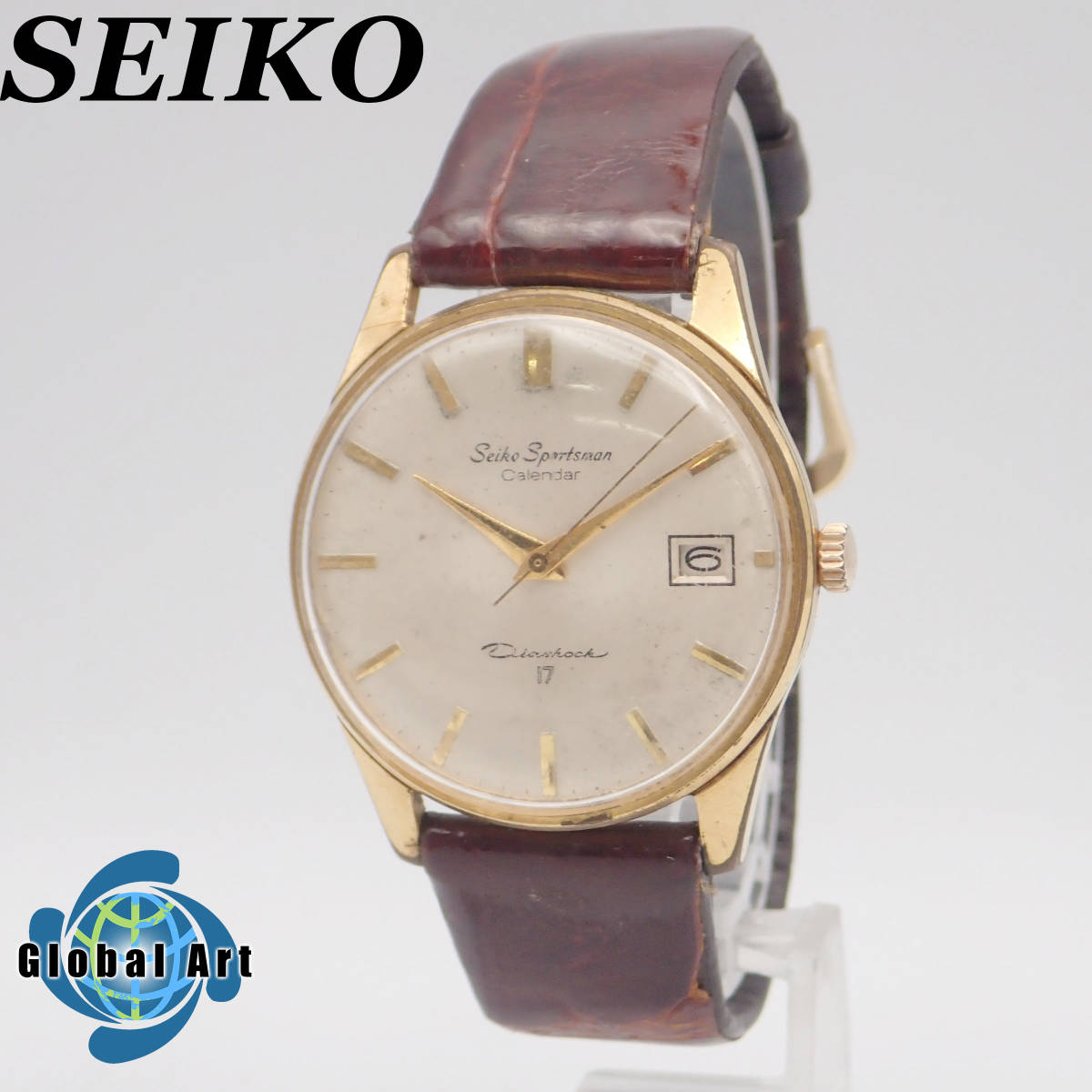 う05174/SEIKO セイコー/スポーツマン/手巻き/メンズ腕時計/17石/文字盤 シルバー/15042