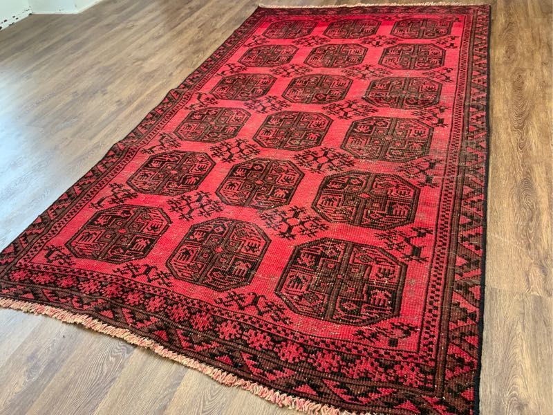 ★極上の擦れ★大型231×135cm アフガニスタン産 絨毯 ラグ アンティーク家具 トライバル レトロ キャンプ カーペット 02ZZMRE230516002E
