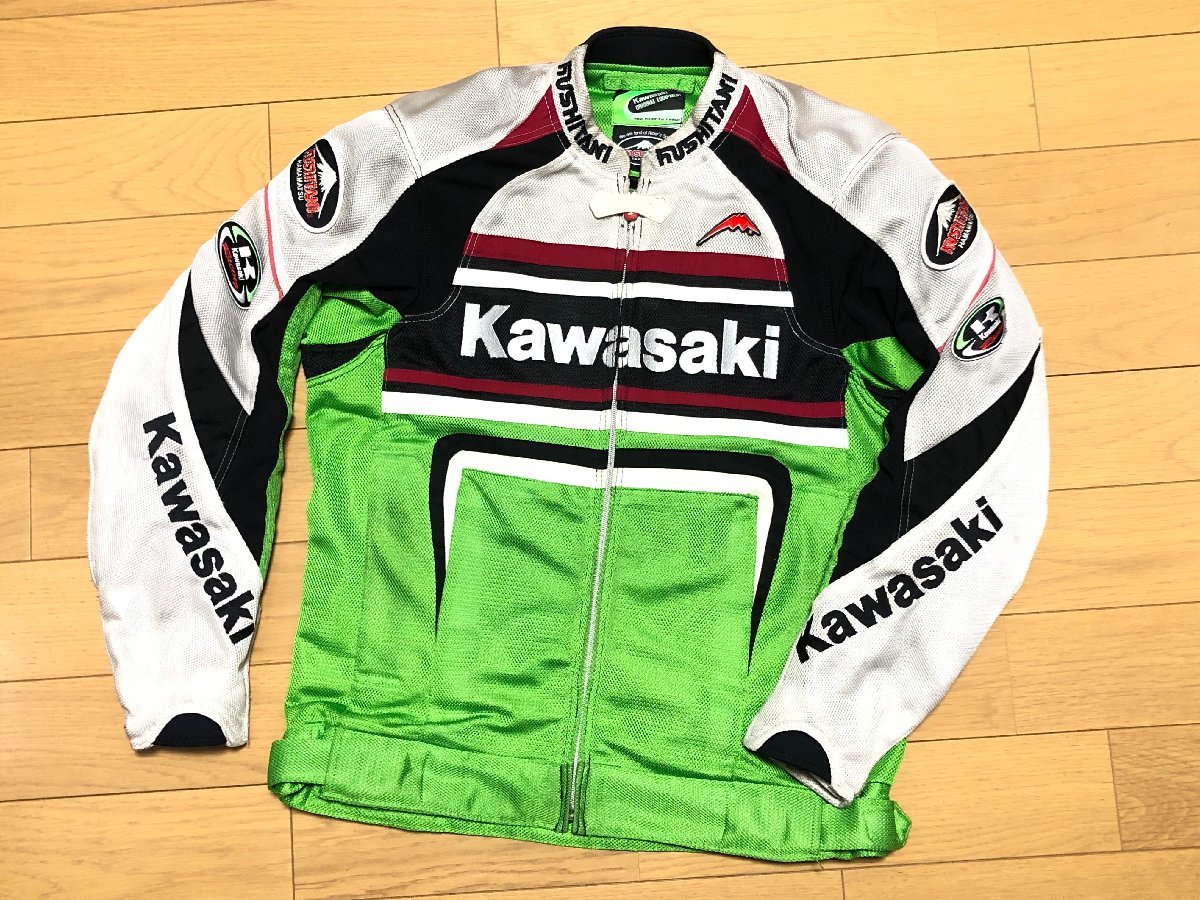 大きなLL！サイズ！■クシタニ カワサキ コラボ フルプロテクター仕様 ライダース メッシュジャケット 参考36，800円■生産終了品 入手困難