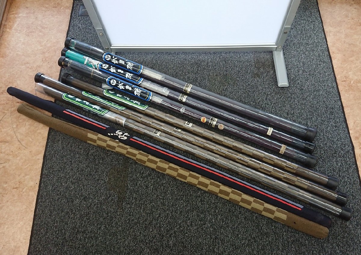＄未使用多数【Gamakatsu がまかつ がま鮎 がま磯 高級ロッド 8本セット 保証書付きあり ケース入り多数 鮎竿 磯竿 釣具】KH3019.9060