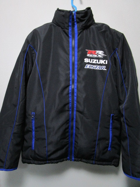 スズキ　中綿入りナイロンジャケット・Ｌ（SUZUKI ECSTAR GSX-RRウインタージャケットスズキエクスターMOTO GP）