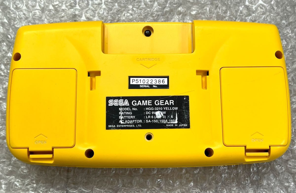 ジャンク品 GG セガ ゲームギア 本体 イエロー HGG-3210 YELLOW GAME 