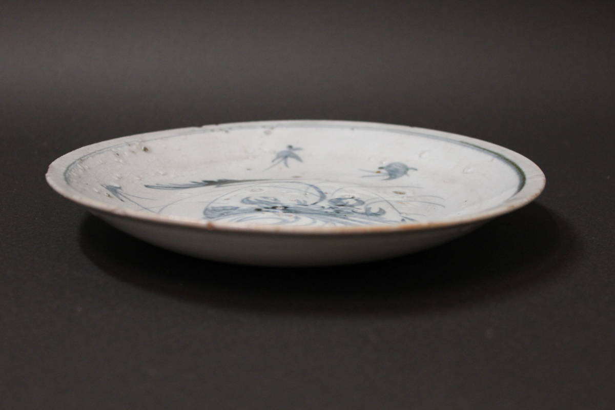 初期伊万里 七寸皿 古伊万里 染付山水文皿 （初期伊万里様式） 翔)
