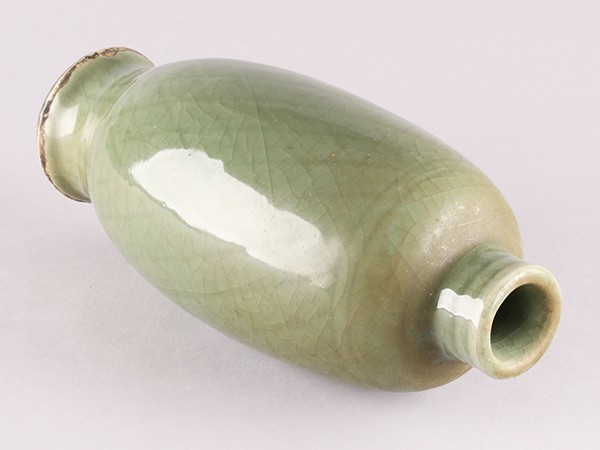 K】茶道具 時代 中国唐物 龍泉窯 七官青磁 花瓶 うぶだし品 m112