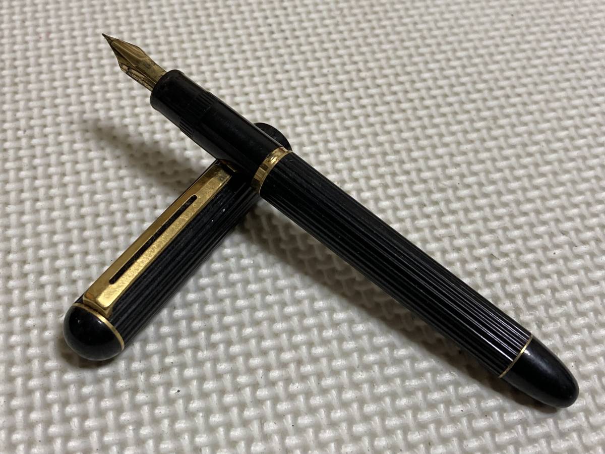 文房具 万年筆◇PILOTパイロット 14K-585〈F〉ブラックxゴールド