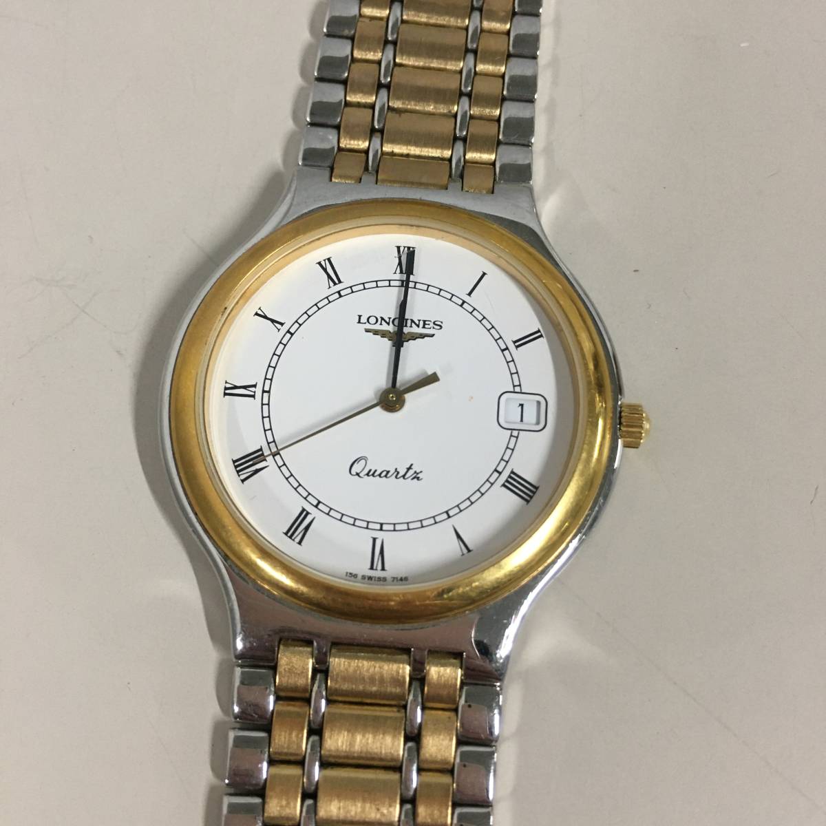 LONGINES ロンジン 腕時計 メンズ ゴールド文字盤 コンビカラー 