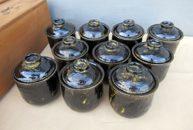茶道具 - 即決☆黒楽 箸洗 和楽造 10客 共箱☆陶器 茶