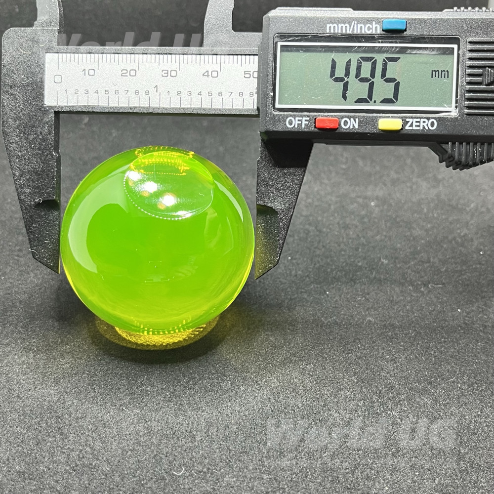 ウランガラス ペーパーウェイト 黄色 直径約50mm ペーパーウェイト