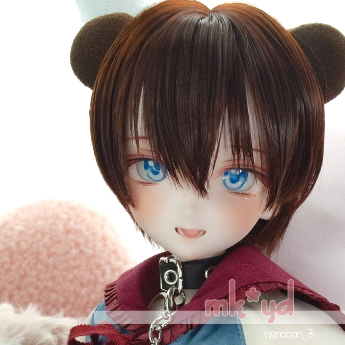 DDH-06/SW肌 ソフビ盛りカスタムヘッド+セット済みウィッグ+自作アイ 