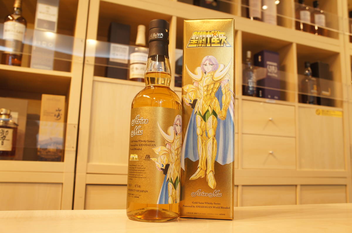 53153 長濱蒸留所 聖闘士星矢 第5弾 アリエス ムゥ ワールドブレンデッド ゴールドセイント 700ml 47％ 箱付【福岡県内限定配送】