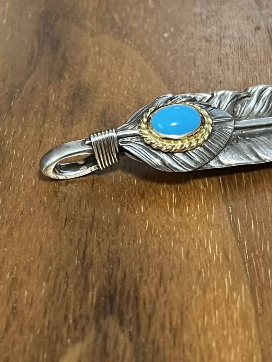 ゴローズ 上銀金縄ターコイズ フェザー 自身購入(ネックレス  