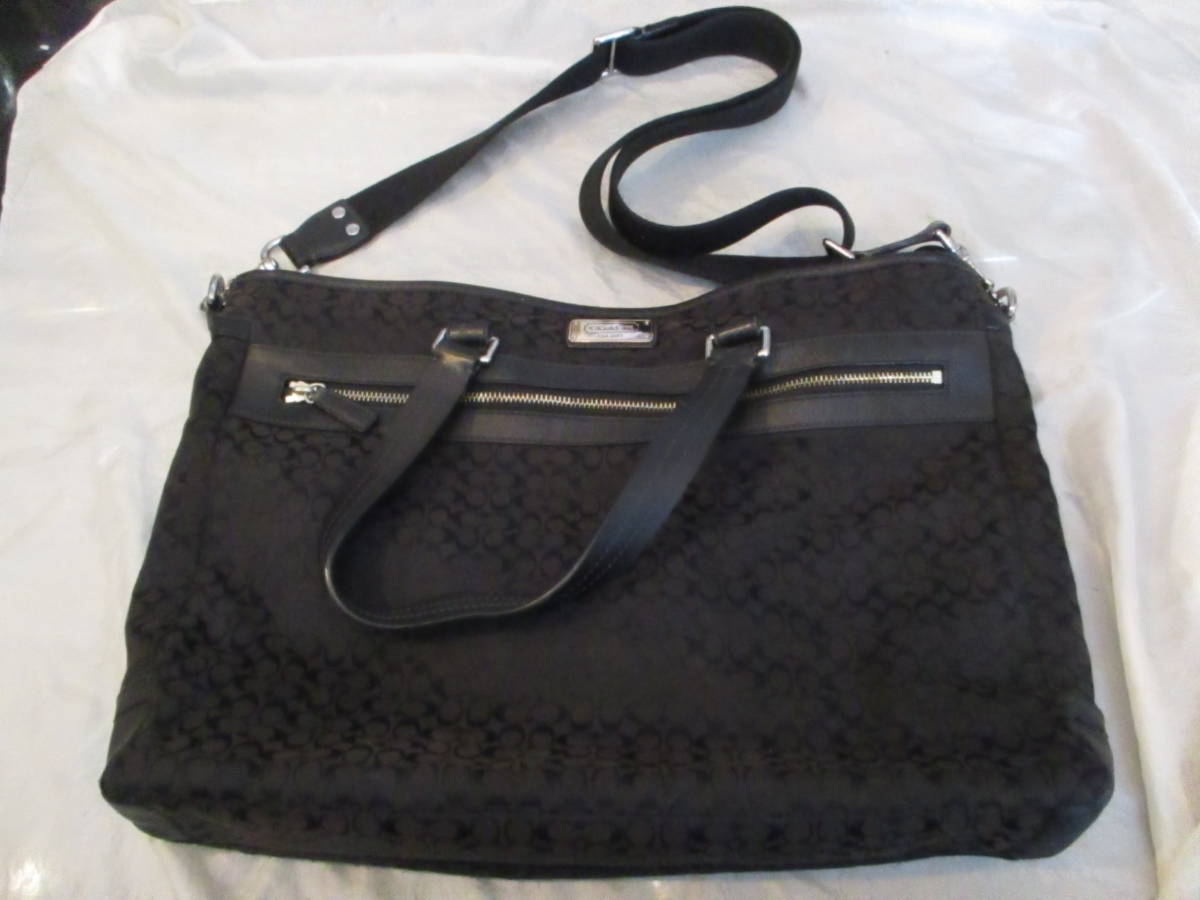 □COACH コーチ 2WAYトートバッグ ショルダーバッグ シグネチャー